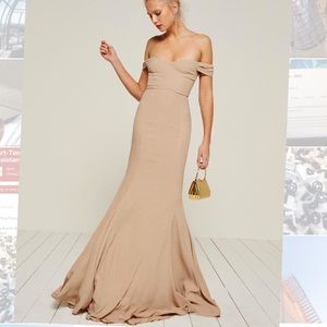 Reformation Gardner dress in champagne